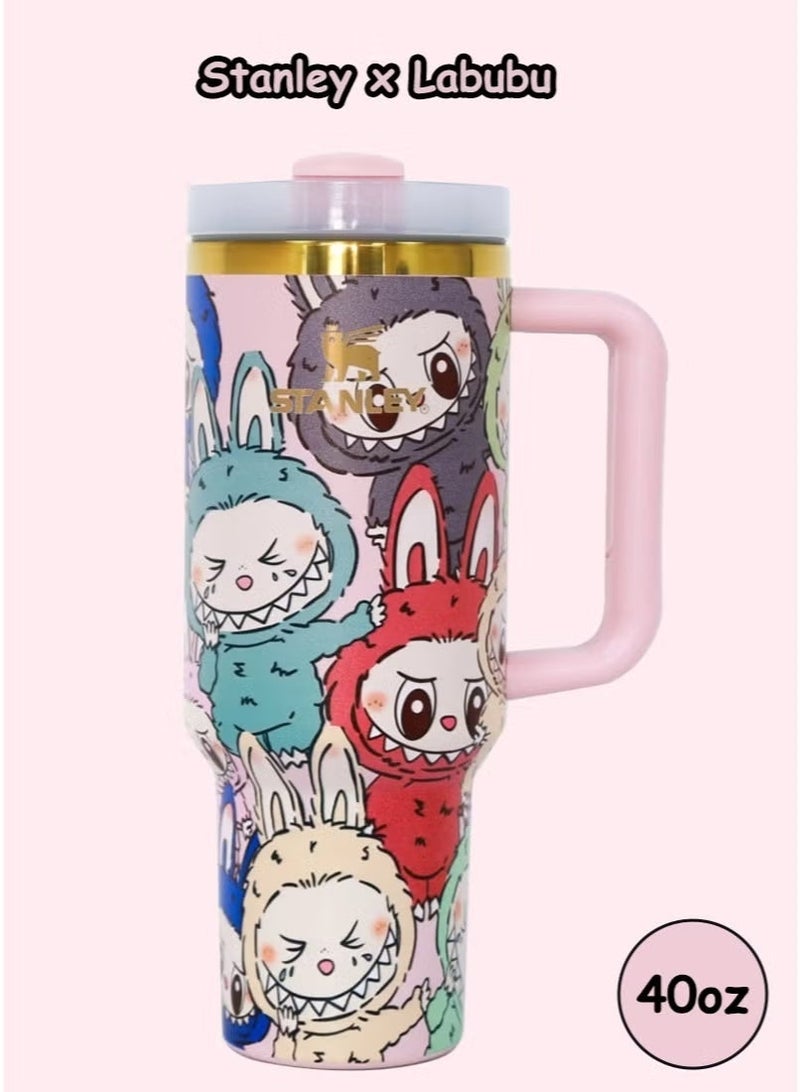 Stanley H2.0 FlowState 40oz Tumbler – Labubu Edition | Vacuum Insulated Stainless Steel Quencher with Lid & Straw - Image 1